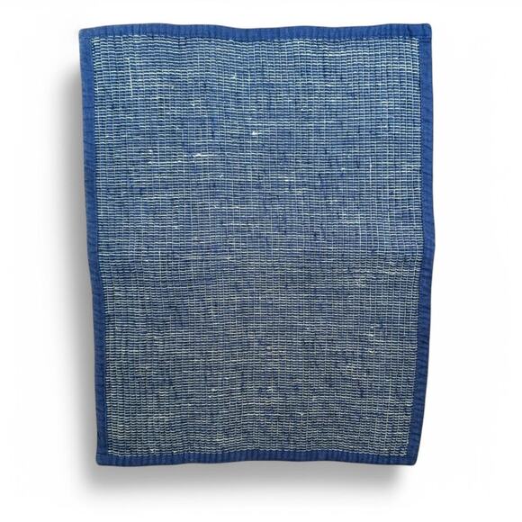 Vintage Set of Two Denim Blue Natural Placemats Cottagecore Simple Minimal Boho - Picture 4 of 4